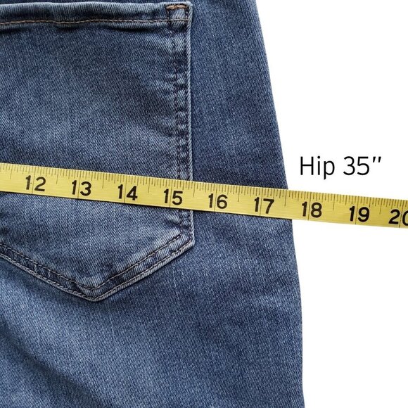 Banana Republic Mid Rise Mr. Skinny Raw Hem Ripped Knee Jeans Big Sur Wash 29 - Picture 11 of 12